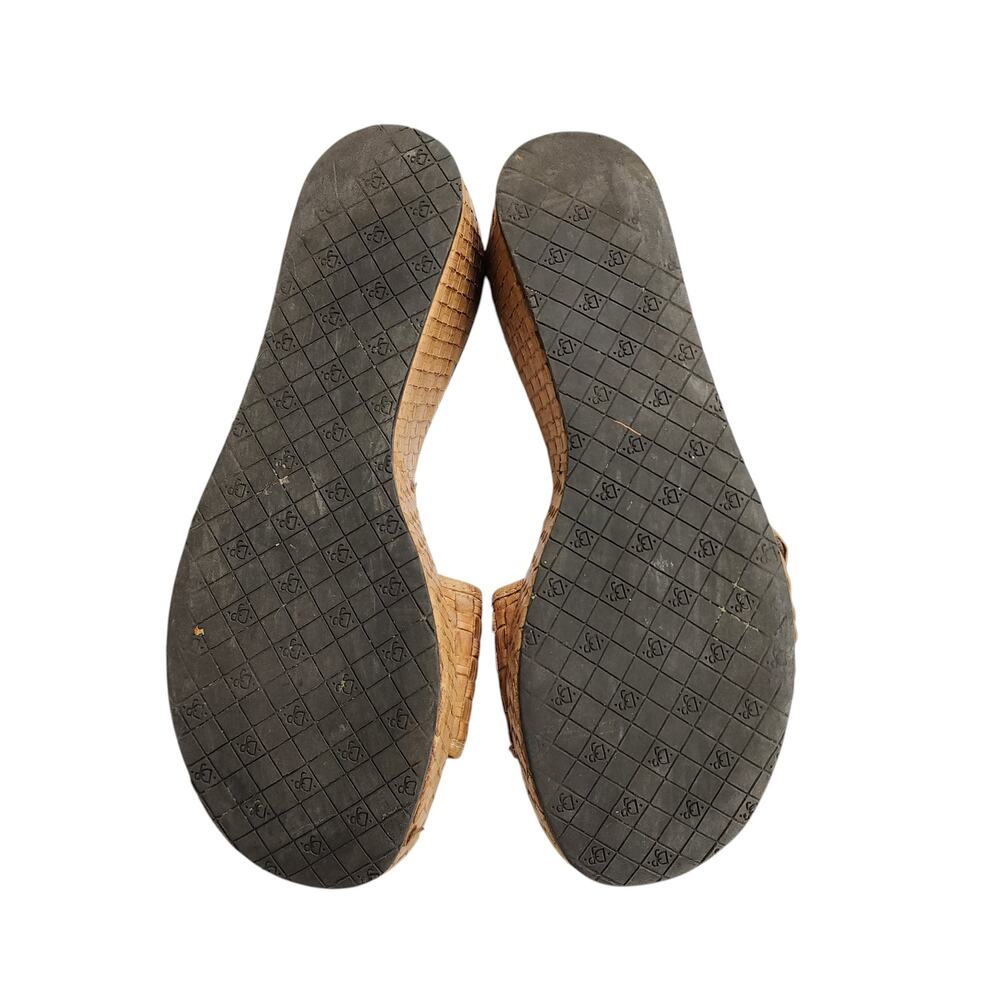 Donald J. Pliner Tan Woven Wedge Slide Sandals - Picture 10 of 14